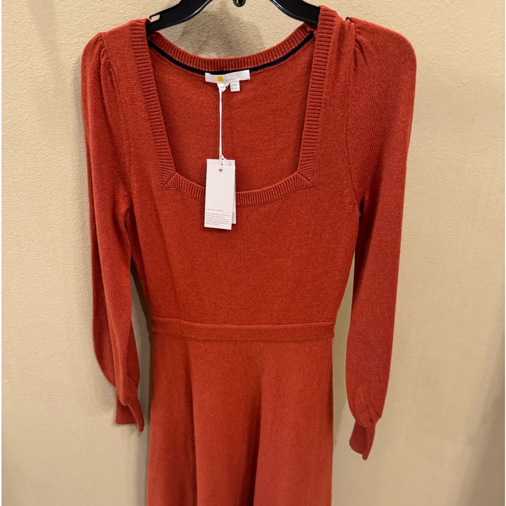Boden rust color sweater dress. New with tags size 4